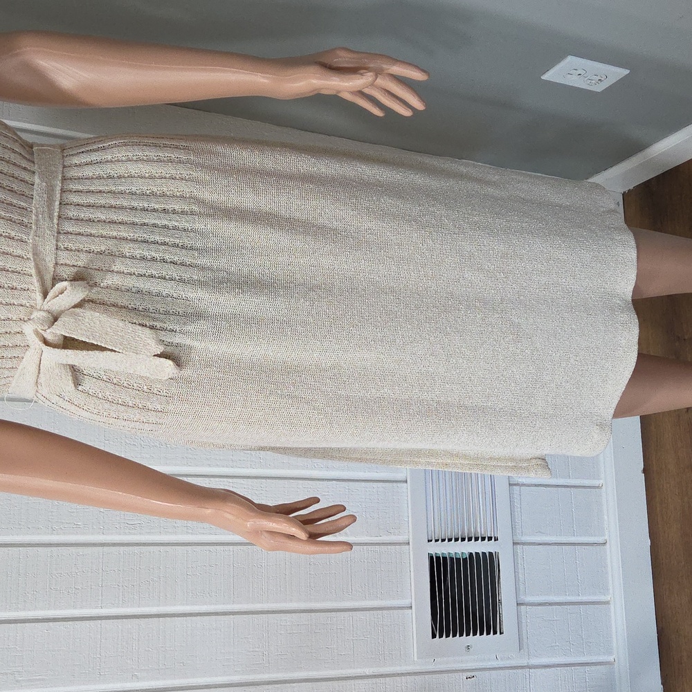 Vintage 1970 Cream Knit Dress - Picture 7 of 10